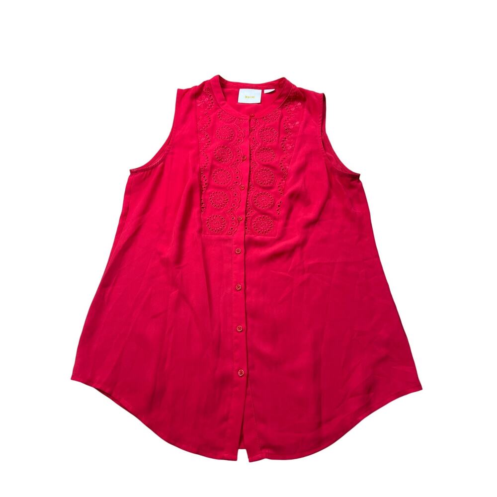 Maeve Anthropologie Red Lace Blouse Top Size 6